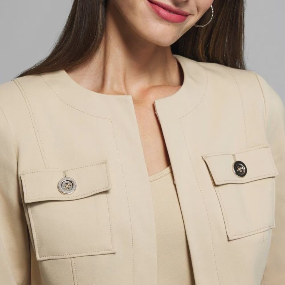 nwt white house black market collardless utility blazer jacket 10 - Picture 2 of 2